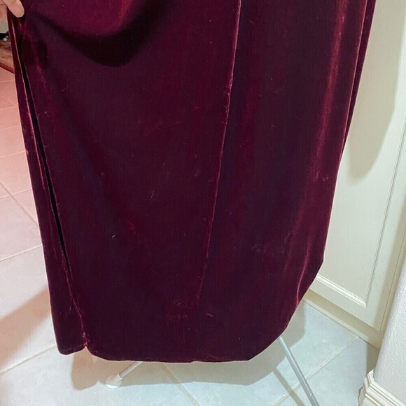 Max Studio Leon Max long knit wine velour velveteen dress Size Sz Large - Picture 7 of 9